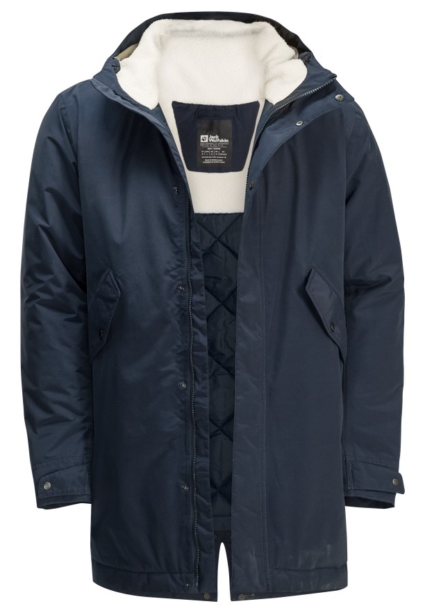 Navy Jack Wolfskin Talforst Women Coats | 48481546