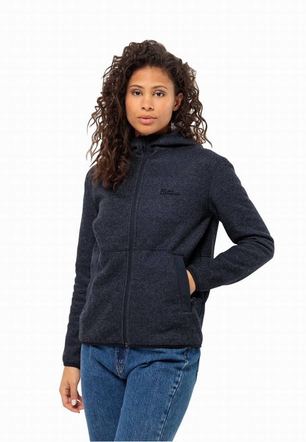 Navy Jack Wolfskin Tannenspur Women Fleece Jackets | 90818332