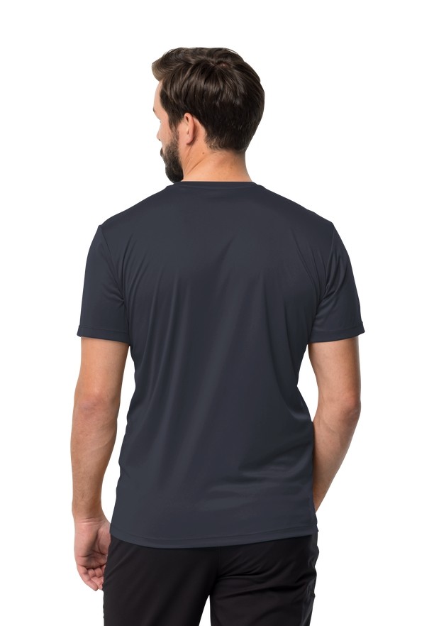 Navy Jack Wolfskin Tech Men T Shirts | 54104363