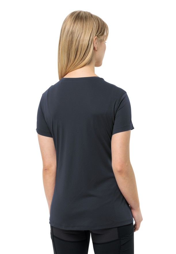Navy Jack Wolfskin Tech Women T Shirts | 61626358