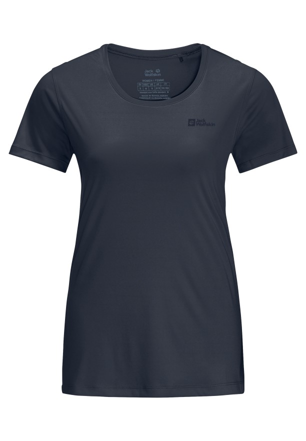 Navy Jack Wolfskin Tech Women T Shirts | 61626358