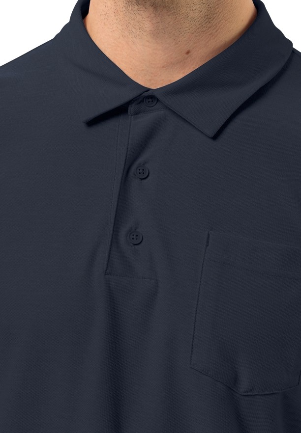 Navy Jack Wolfskin Terral Men Polo Shirts | 17959457