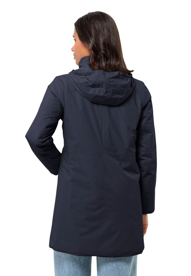 Navy Jack Wolfskin Textor Women Coats | 59208428