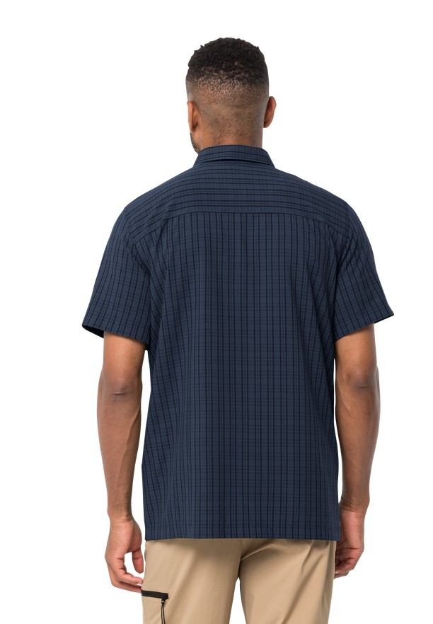 Navy Jack Wolfskin Thompson Men Shirts | 62886645
