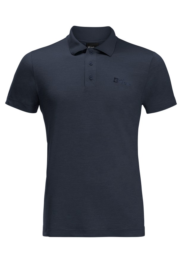 Navy Jack Wolfskin Travel Men Polo Shirts | 99023306