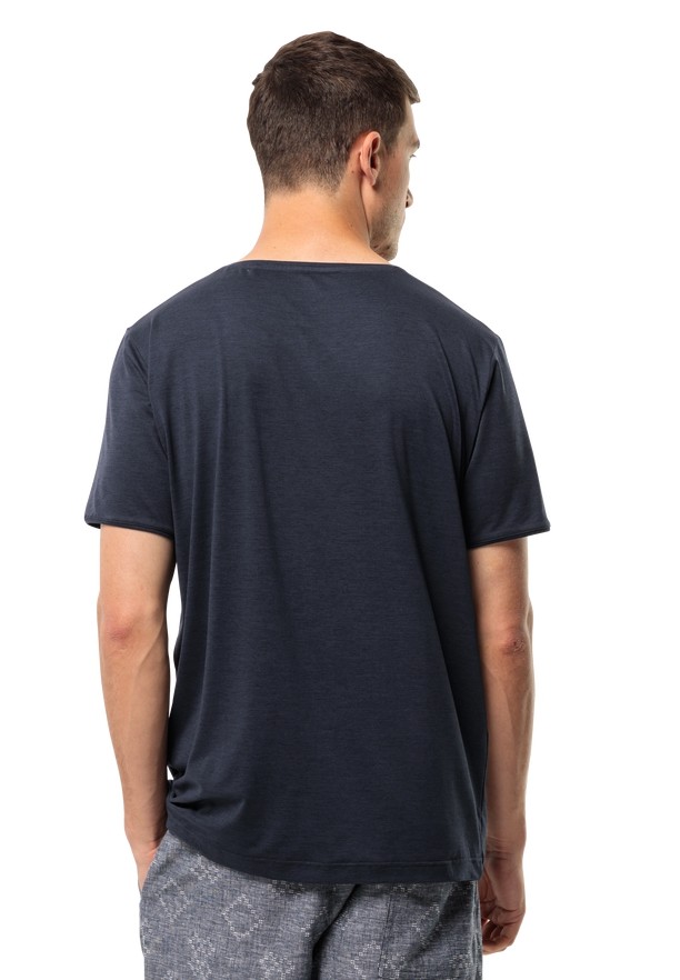 Navy Jack Wolfskin Travel Men T Shirts | 22771493