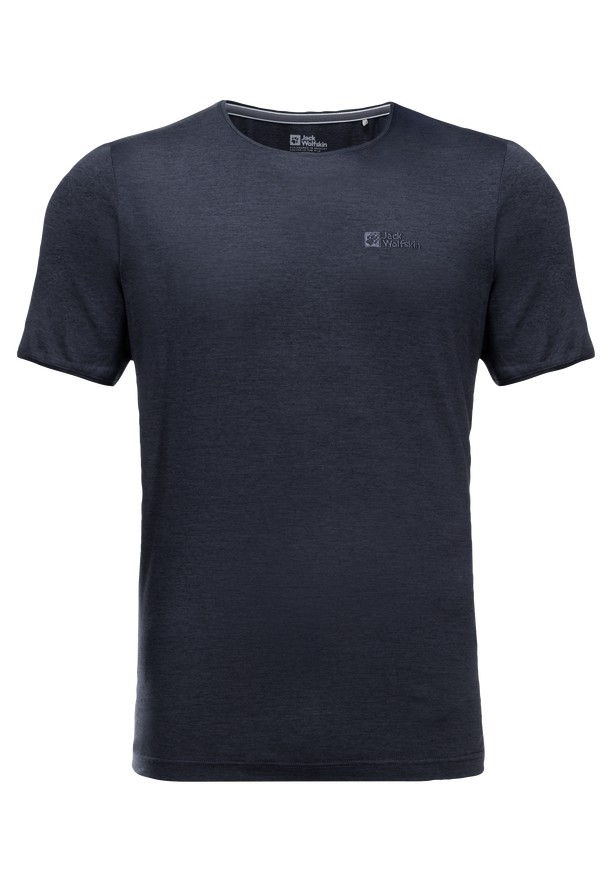 Navy Jack Wolfskin Travel Men T Shirts | 22771493