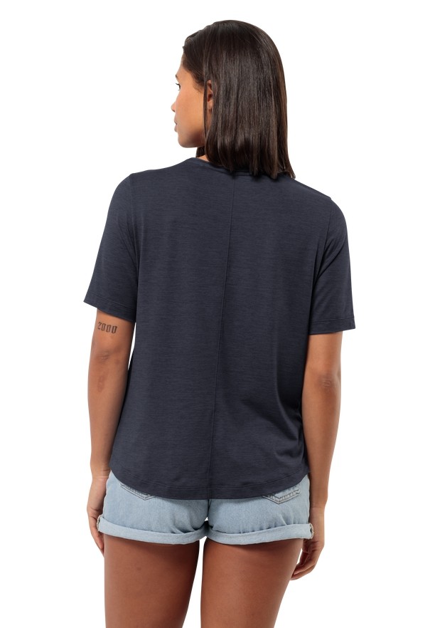 Navy Jack Wolfskin Travel Women T Shirts | 87025663