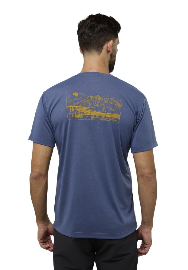 Navy Jack Wolfskin Vonnan Graphic Men T Shirts | 13314083