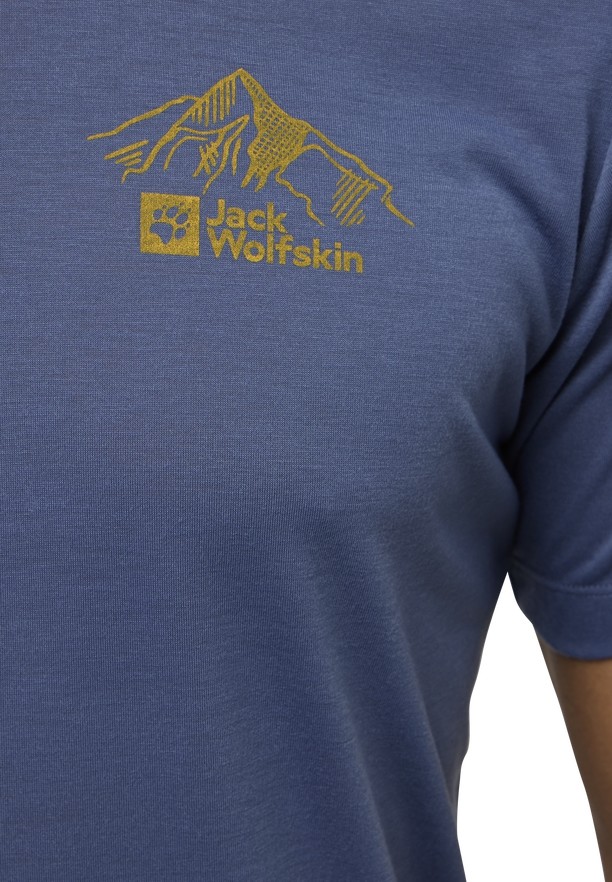 Navy Jack Wolfskin Vonnan Graphic Men T Shirts | 13314083