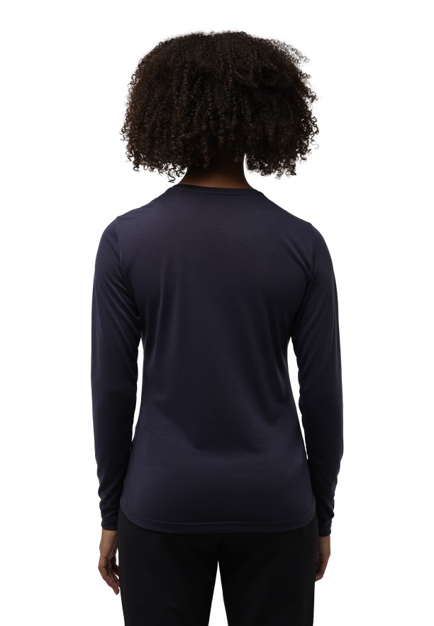 Navy Jack Wolfskin Vonnan Ls Women T Shirts | 32745488