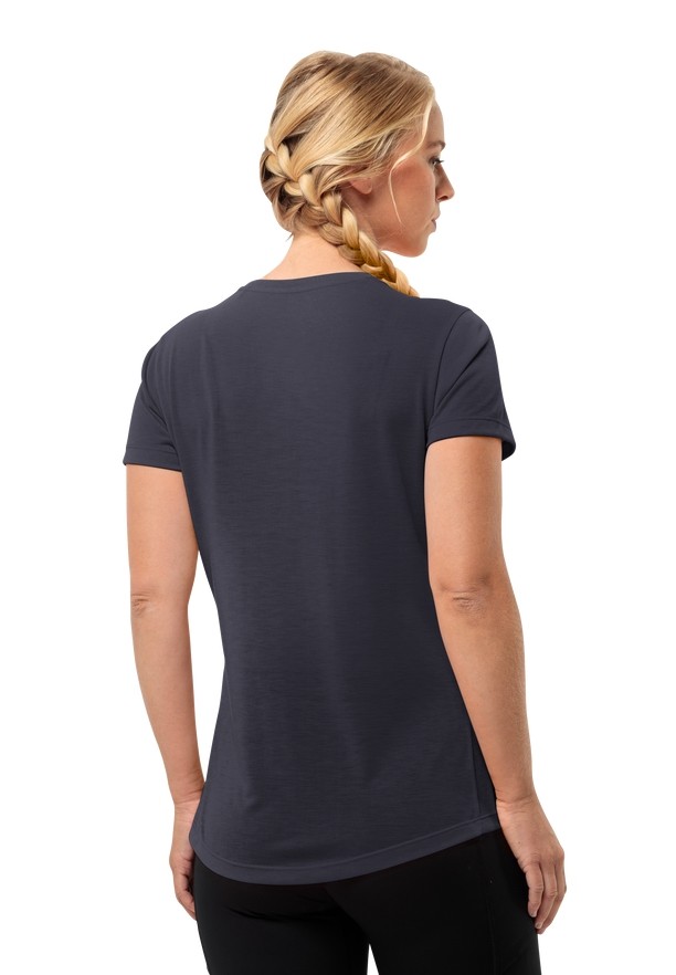 Navy Jack Wolfskin Vonnan S/s Women T Shirts | 48751275