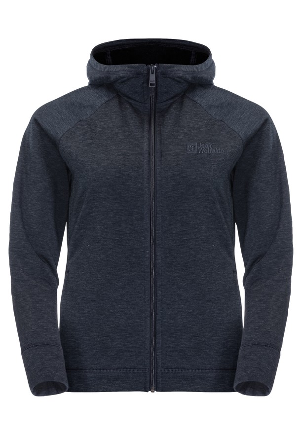 Navy Jack Wolfskin Waldsee Hooded Women Fleece Jackets | 55168956