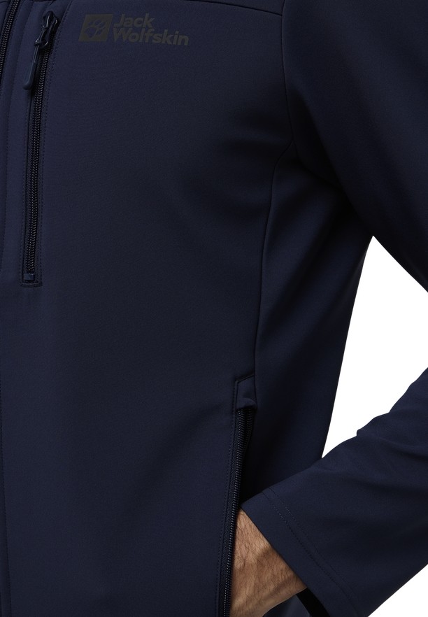 Navy Jack Wolfskin Whirlwind Men Softshell Jackets | 97041900