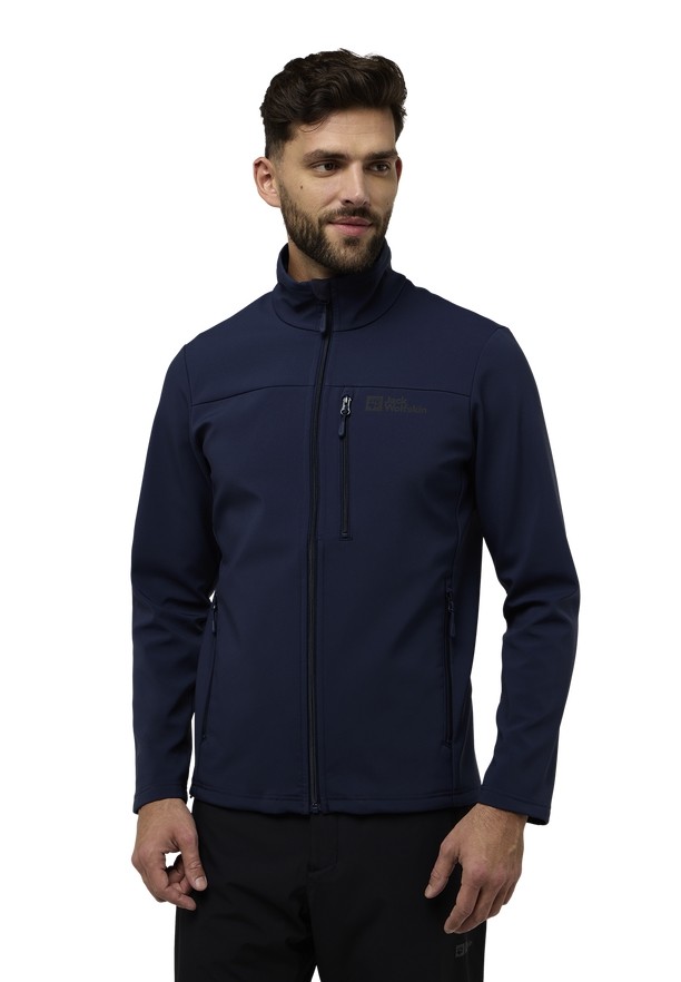 Navy Jack Wolfskin Whirlwind Men Softshell Jackets | 97041900