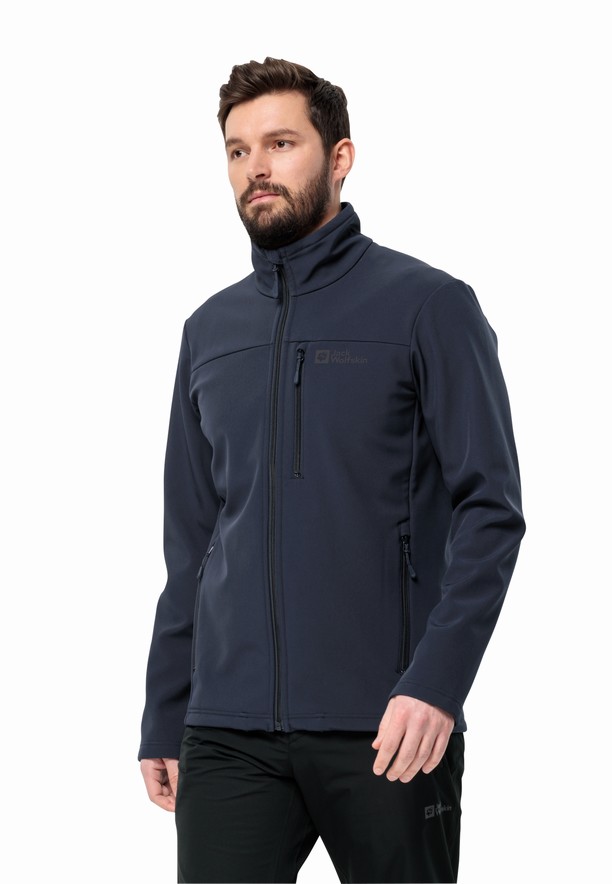 Navy Jack Wolfskin Whirlwind Men Softshell Jackets | 71729645