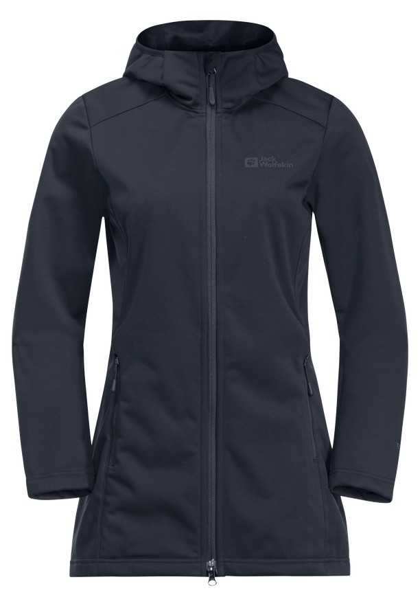 Navy Jack Wolfskin Windhain Women Softshell Jackets | 79132064