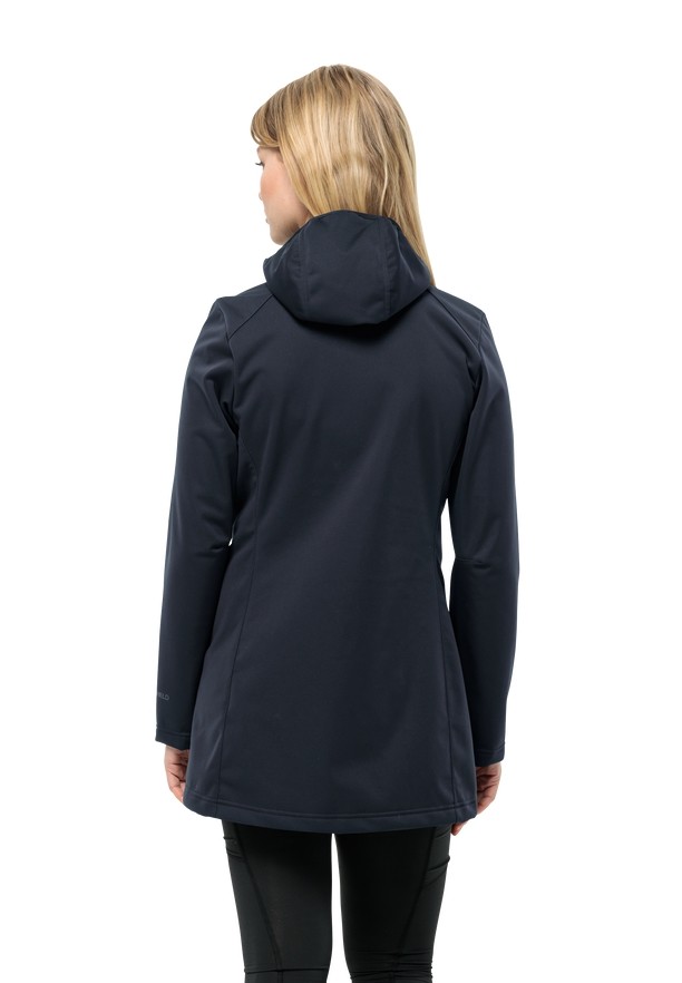 Navy Jack Wolfskin Windhain Women Softshell Jackets | 79132064
