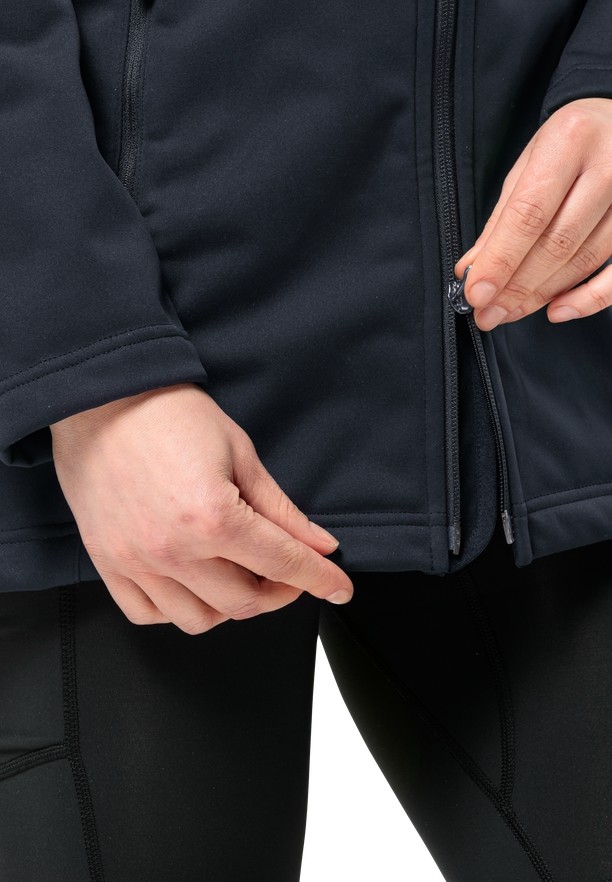 Navy Jack Wolfskin Windhain Women Softshell Jackets | 79132064