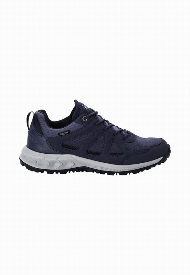 Navy Jack Wolfskin Woodland 2 Texapore Low Women Hiking Shoes | 66771215