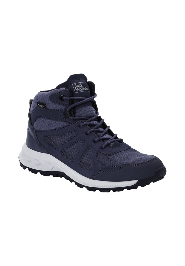 Navy Jack Wolfskin Woodland 2 Texapore Mid Women Hiking Shoes | 70919414