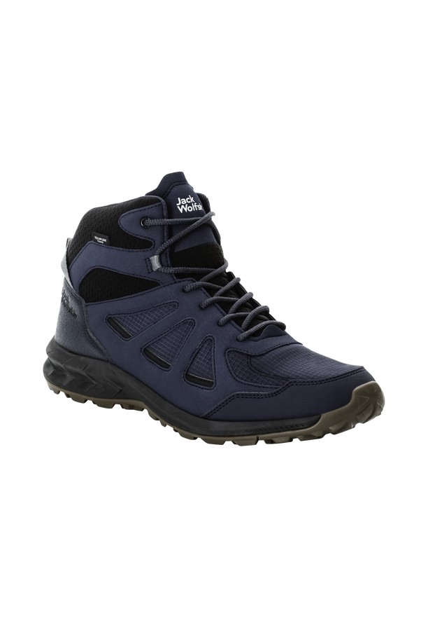 Navy Jack Wolfskin Woodland 2 Texapore Mid Men Hiking Shoes | 91724340