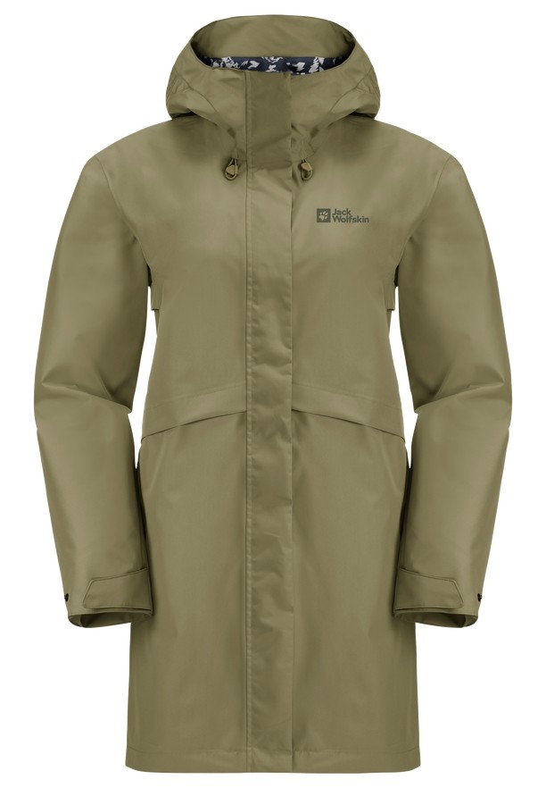 Olive Jack Wolfskin Cape West Women Rain Coats | 51790352