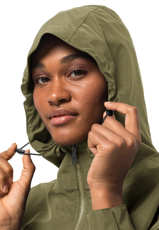 Olive Jack Wolfskin Dakar Women Rain Coats | 67338699
