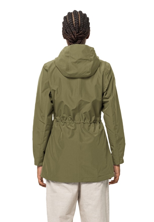 Olive Jack Wolfskin Dakar Women Rain Coats | 67338699