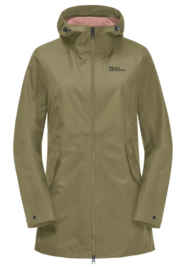 Olive Jack Wolfskin Dakar Women Rain Coats | 67338699
