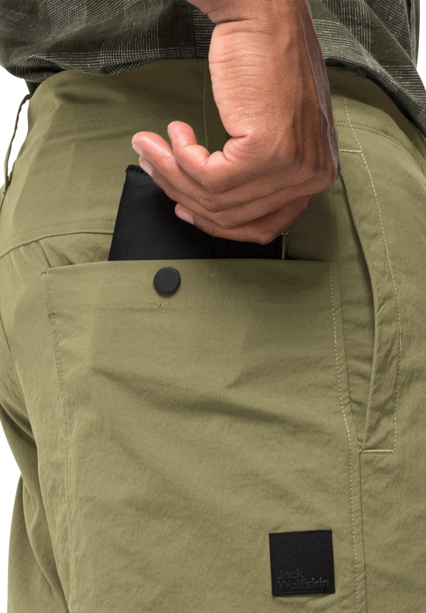 Olive Jack Wolfskin Desert Men Pants | 28521002