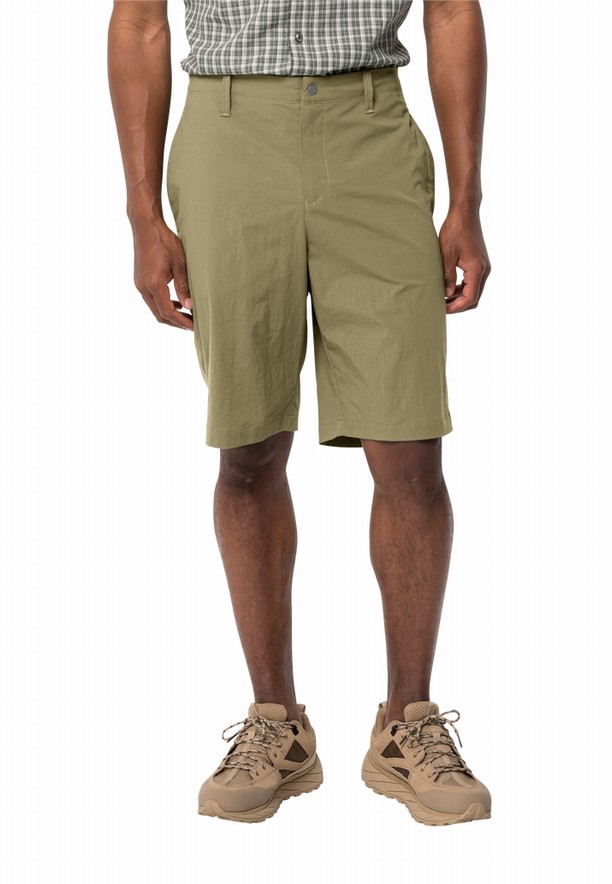 Olive Jack Wolfskin Desert Men Shorts | 92619389