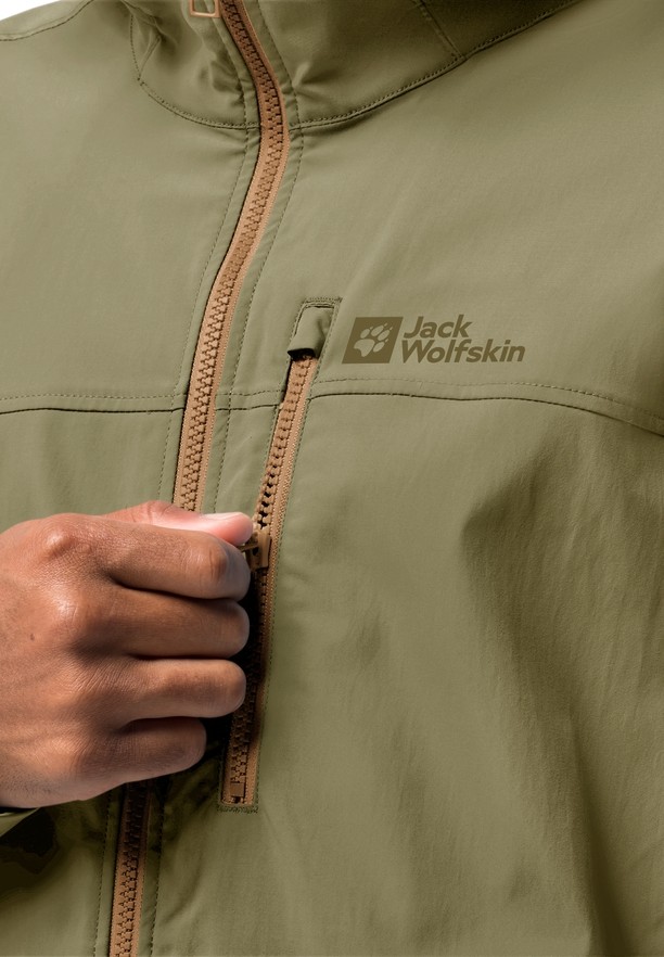 Olive Jack Wolfskin Desert Wind Men Jackets | 73676849