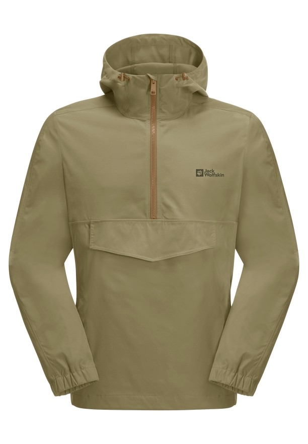Olive Jack Wolfskin Desert Wind Overhead Men Jackets | 68409336