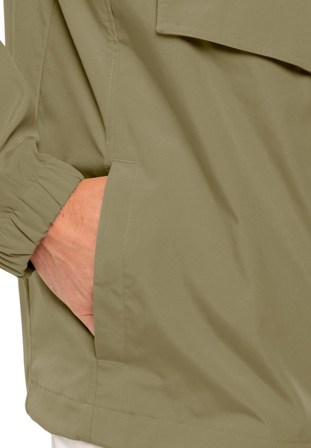 Olive Jack Wolfskin Desert Wind Overhead Men Jackets | 68409336