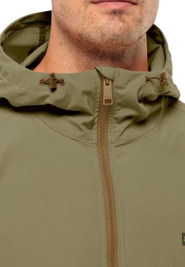 Olive Jack Wolfskin Desert Wind Overhead Men Jackets | 68409336