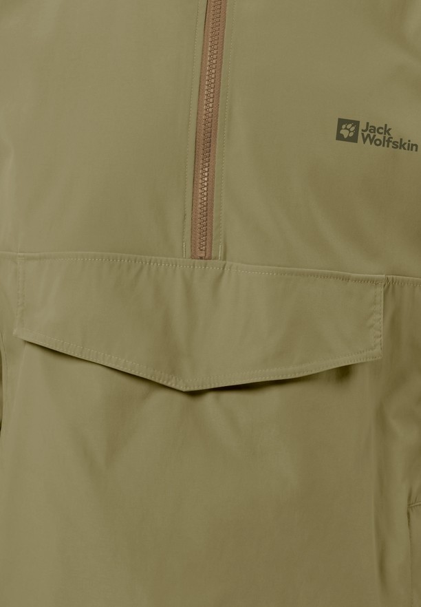 Olive Jack Wolfskin Desert Wind Overhead Men Jackets | 68409336