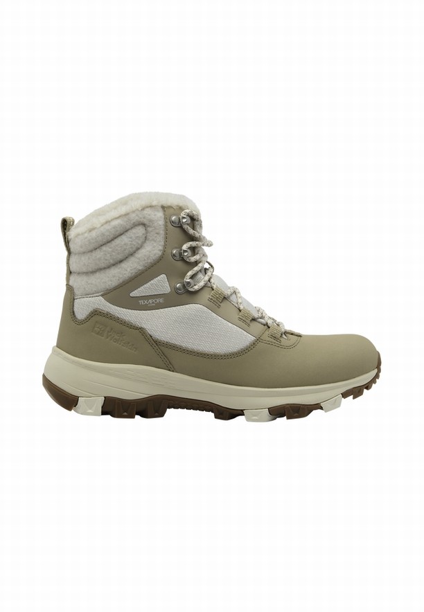 Olive Jack Wolfskin Everquest Texapore High Women Winter Shoes | 36037191