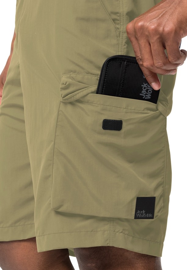Olive Jack Wolfskin Kalahari Cargo Men Shorts | 21364167