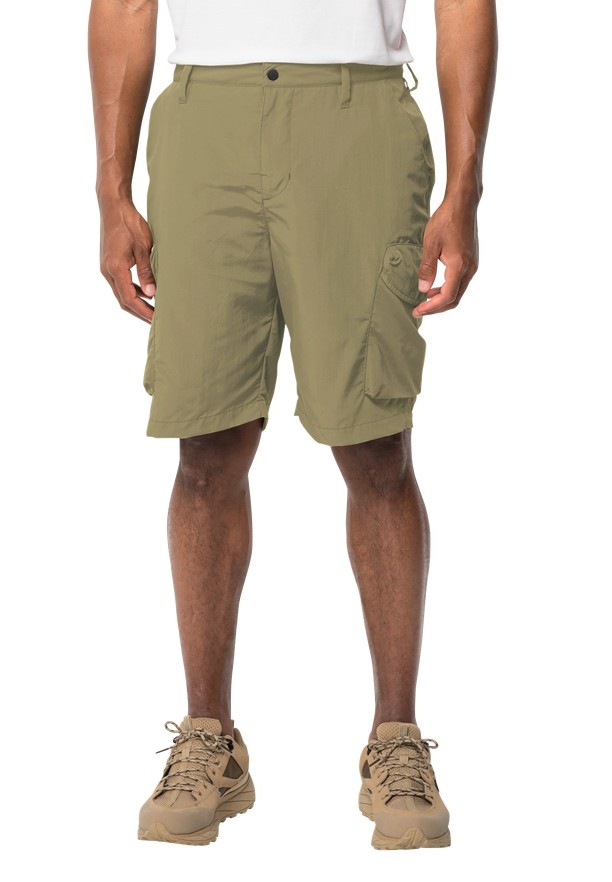 Olive Jack Wolfskin Kalahari Cargo Men Shorts | 21364167