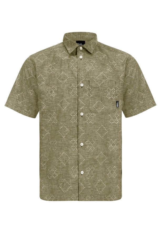 Olive Jack Wolfskin Karana Men Shirts | 50465789