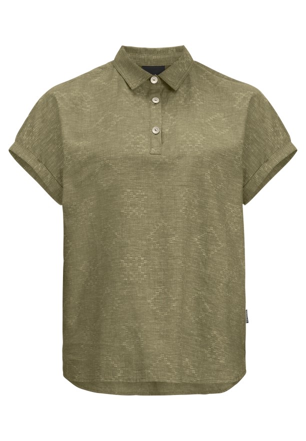 Olive Jack Wolfskin Karana Women Polo Shirts | 34490217