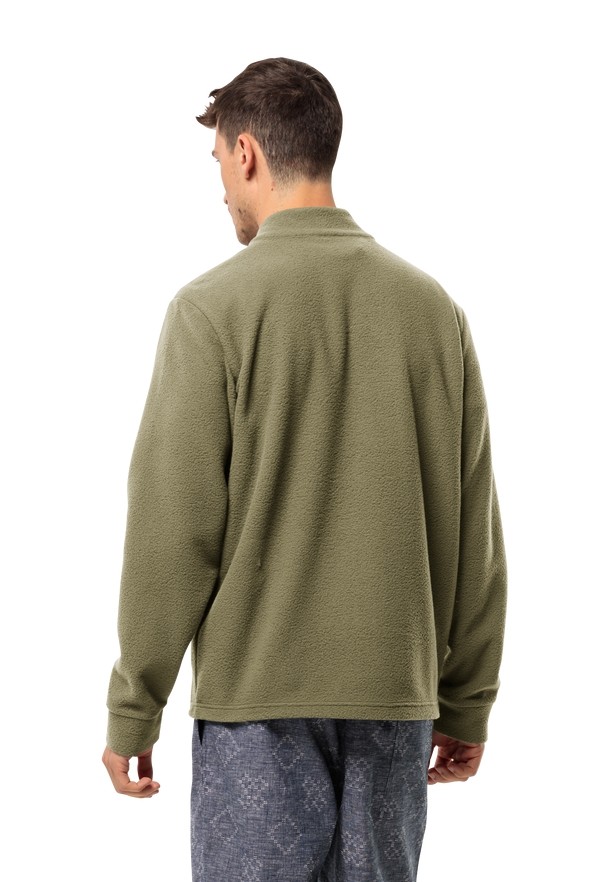Olive Jack Wolfskin Light Curl Men Fleece Jackets | 18228129