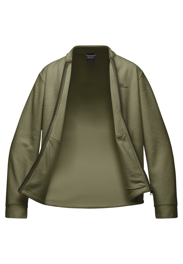 Olive Jack Wolfskin Light Curl Men Fleece Jackets | 18228129