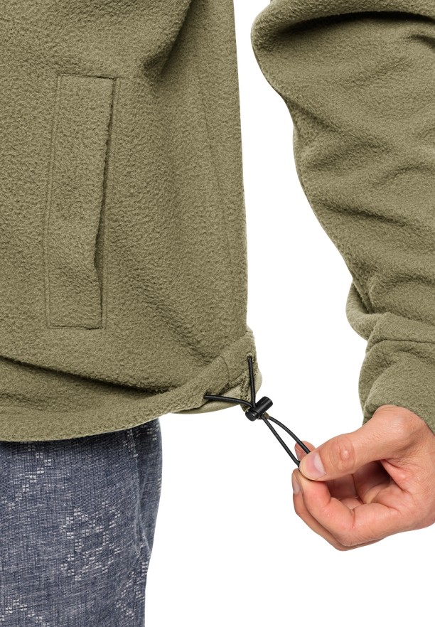 Olive Jack Wolfskin Light Curl Men Fleece Jackets | 18228129