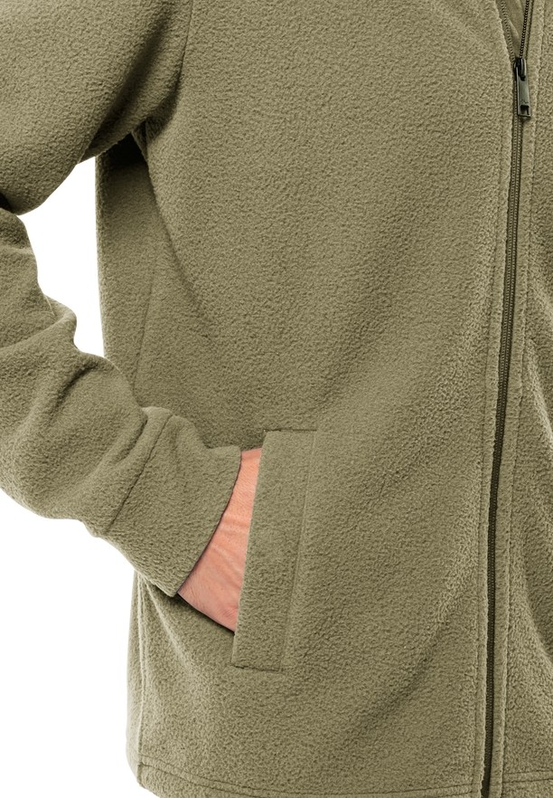 Olive Jack Wolfskin Light Curl Men Fleece Jackets | 18228129