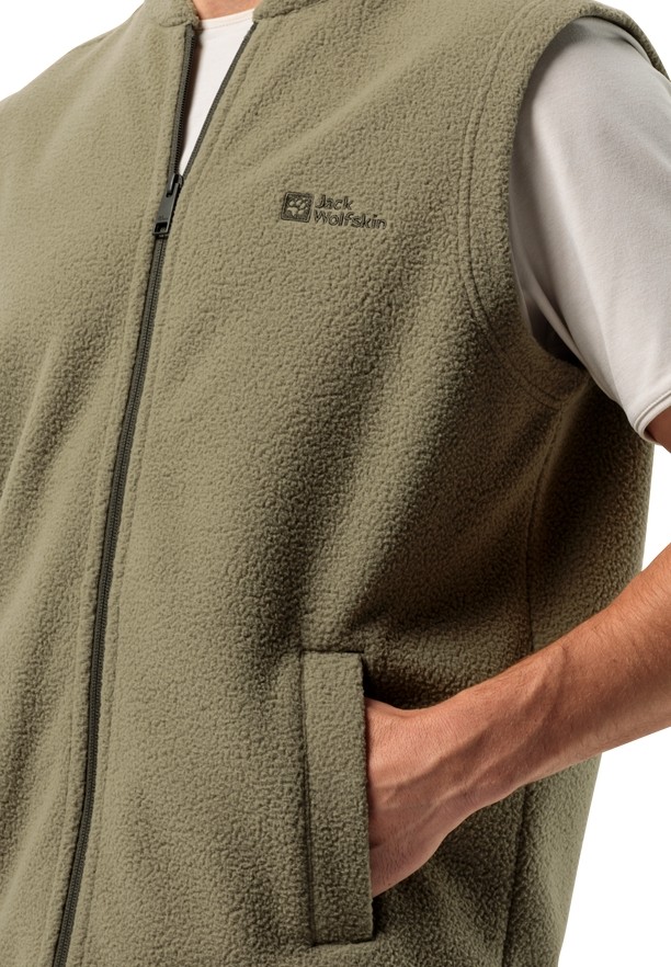 Olive Jack Wolfskin Light Curl Men Vest | 47569582