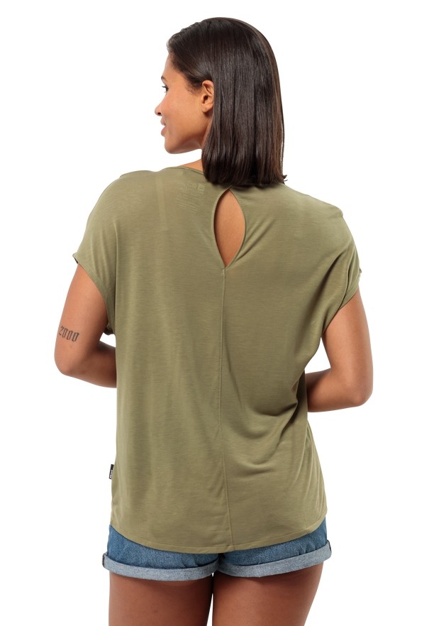 Olive Jack Wolfskin Mola Women T Shirts | 31665907