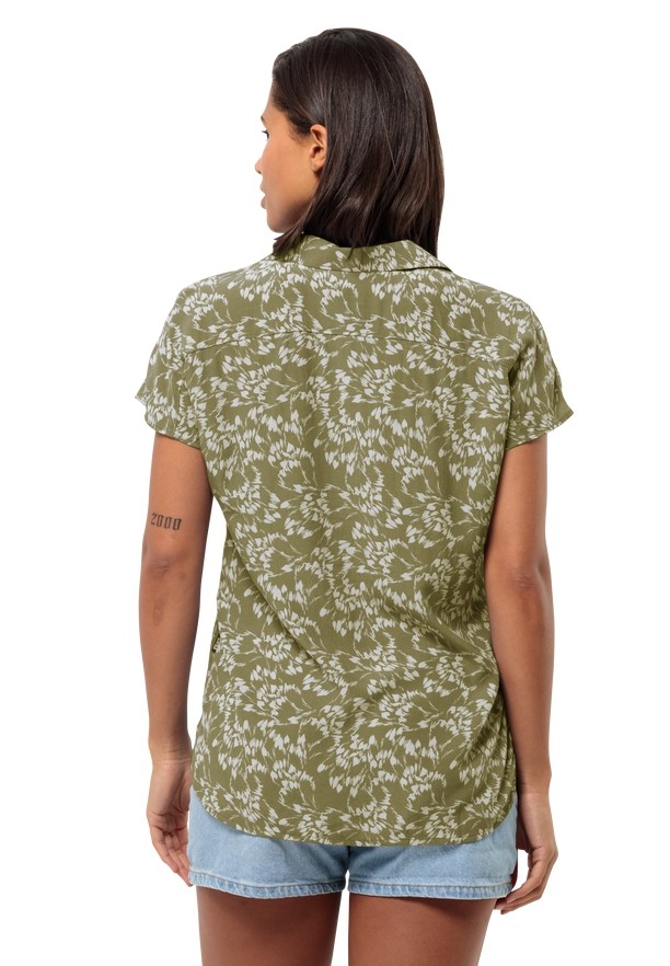 Olive Jack Wolfskin Sommerwiese Women Shirts | 39969087