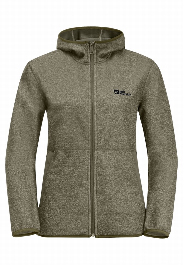 Olive Jack Wolfskin Tannenspur Women Fleece Jackets | 95804847
